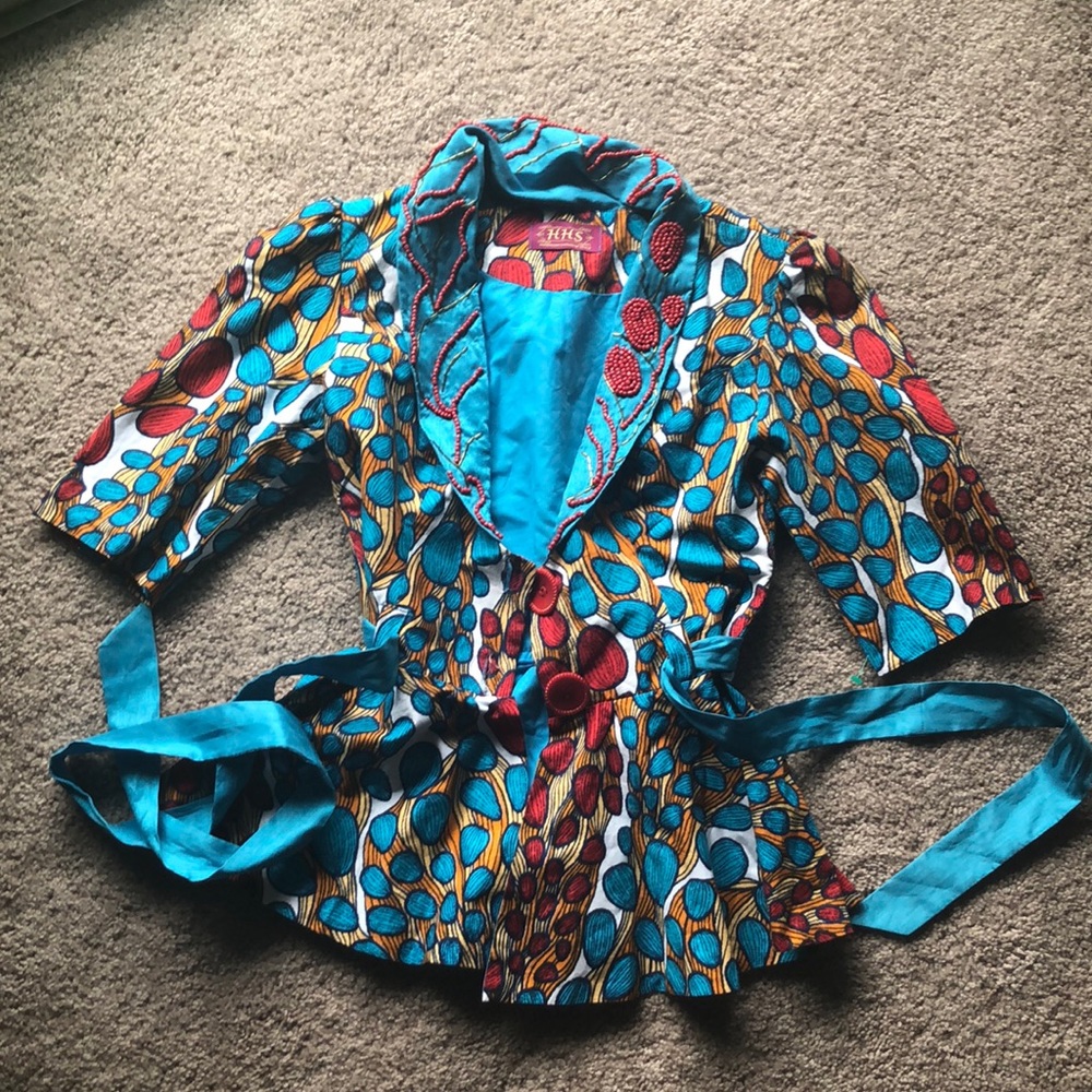 African Print Peplum Blazer (Juneteenth)